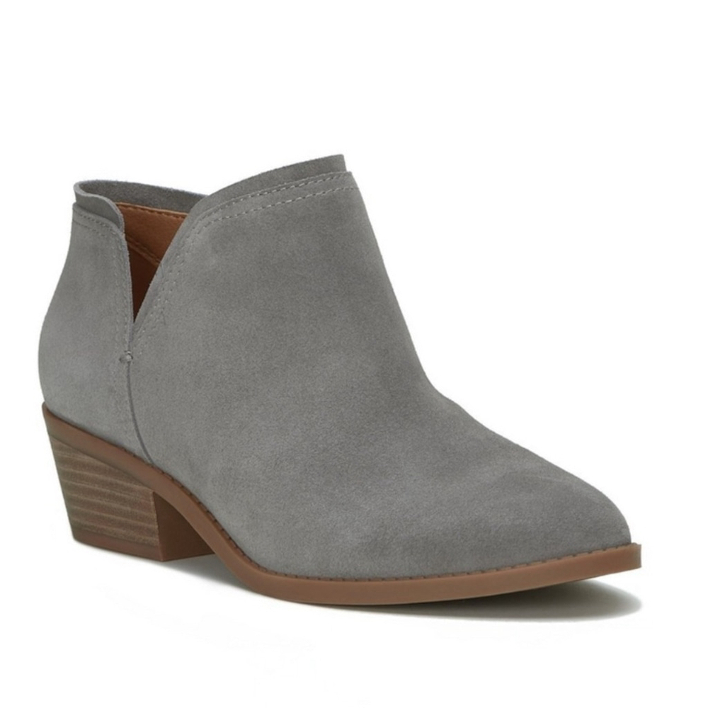 Lucky Brand Women's Ferolia Gray Bootie Ankle Festival Suede Boot Size 8.5